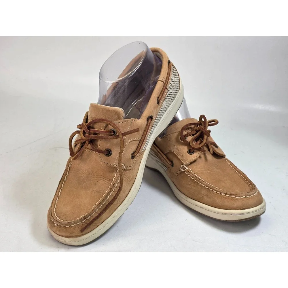 GH Bass Sailer Women's Boat Shoes Size 8.5 M Brown Tan‎ Suede Slip On Loafers